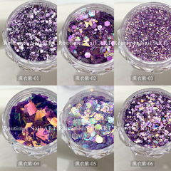 新款美甲亮片饰品爆闪亮片紫光薰衣草色混合闪粉韩式流行美甲饰品