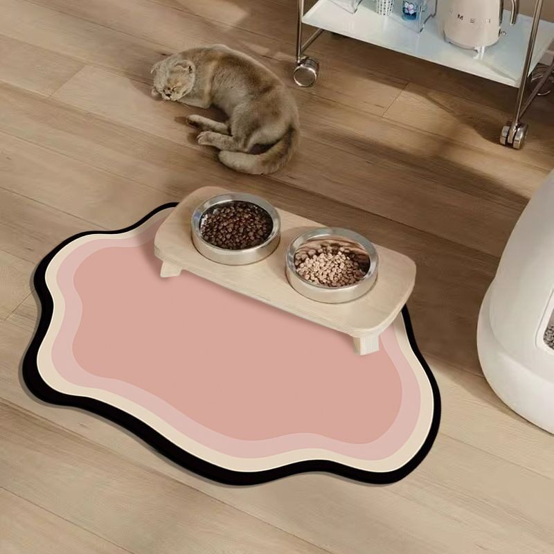Alimentos para perros y gatos, almohadilla de barro de algas, almohadilla de alimentación a prueba de salpicaduras y humedad, absorción de agua, secado rápido, lavado y espesado