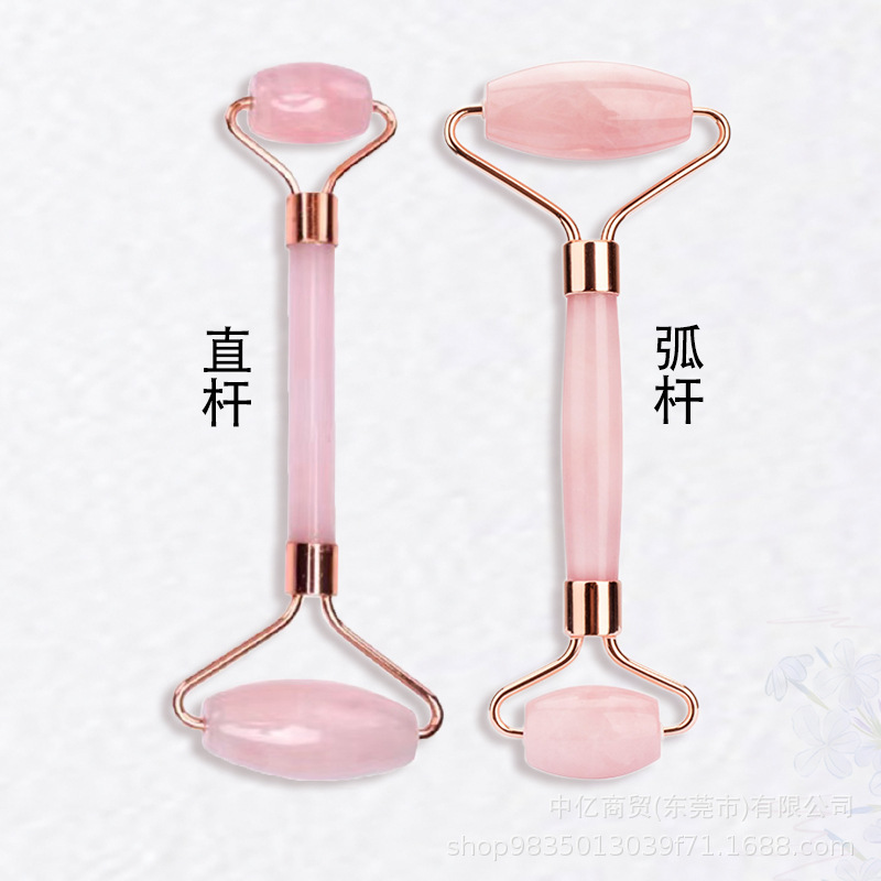 越境現物双頭紫粉水晶東陵玉顔顔マッサージ美容ABC商品等級玉ローラー|undefined