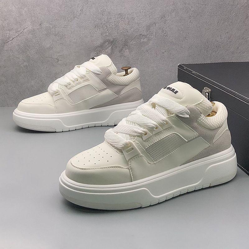 Little White 2024 Summer New Breathable Mesh Thick Sole Elevated Sports and Casual Board with Internet Red Same Style_voghion.com