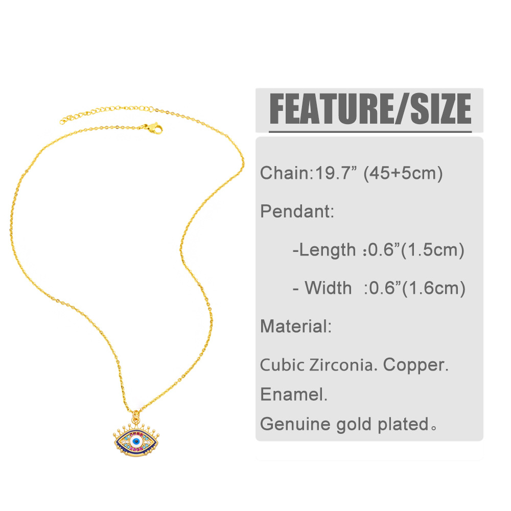 Fashion Eye Copper Inlay Zircon Pendant Necklace 1 Piece