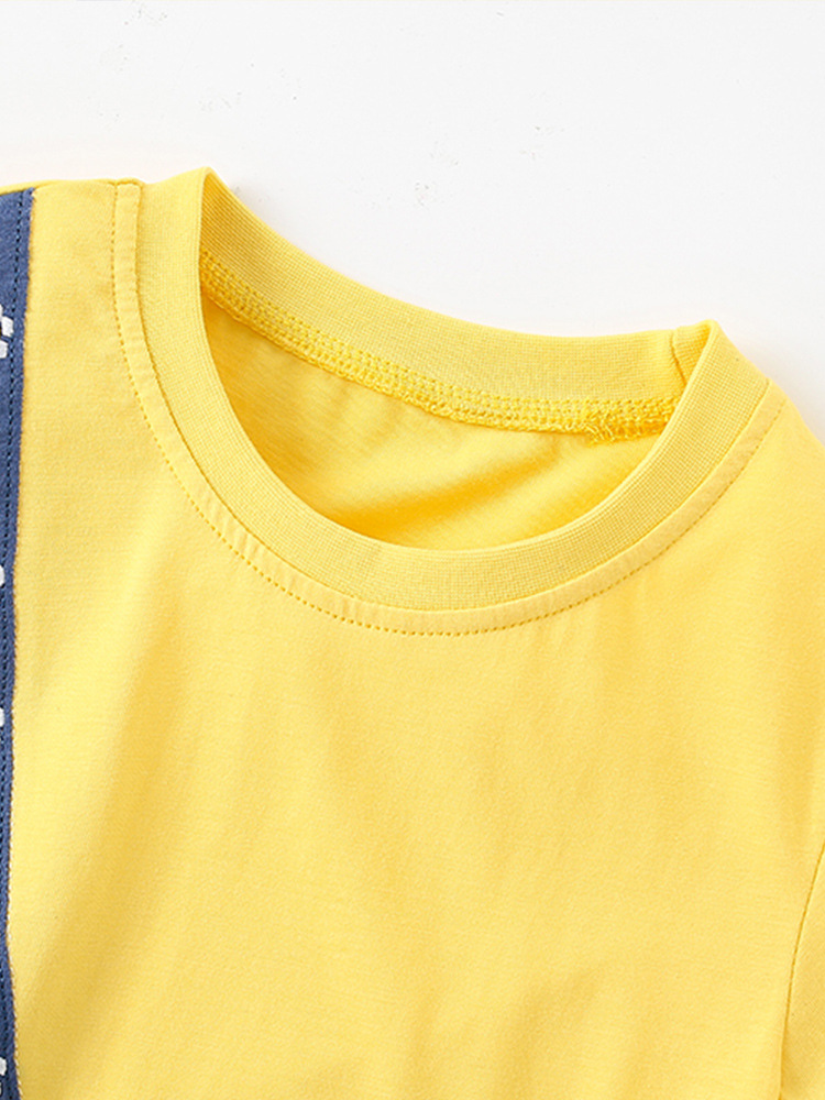 Malwee niñas de manga corta de verano nuevo estilo europeo y americano para niños de media y mediana edad niñas de cuello redondo ropa infantil camiseta