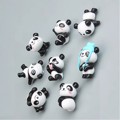 Eight creative cartoon panda refrigerator magnets, PVC three-dimensional magnetic magnets, home decoration blackboard message refrigerator magnets