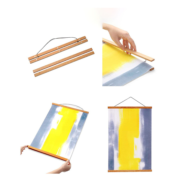 Marco de cartel de madera marco de fotos magnético creativo punto de cruz colgante pintura cartel de película marco de fotos montado en la pared marco