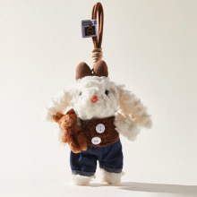 软萌兔子毛绒公仔可爱玩偶钥匙扣挂饰包包挂件女生礼物推荐胡萝卜