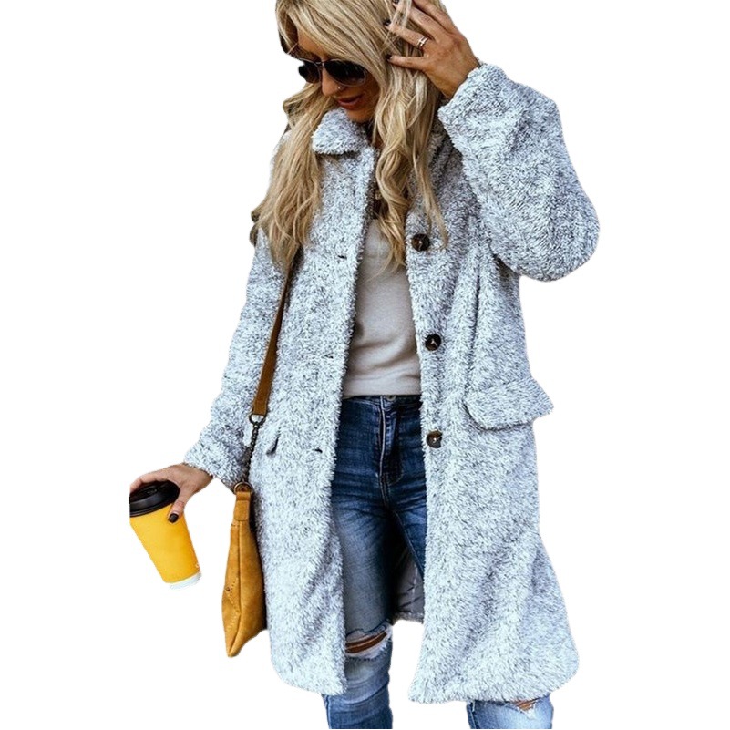 Abrigo de Lana de Alpaca para Mujer Cuello Alto para Otoño e Invierno