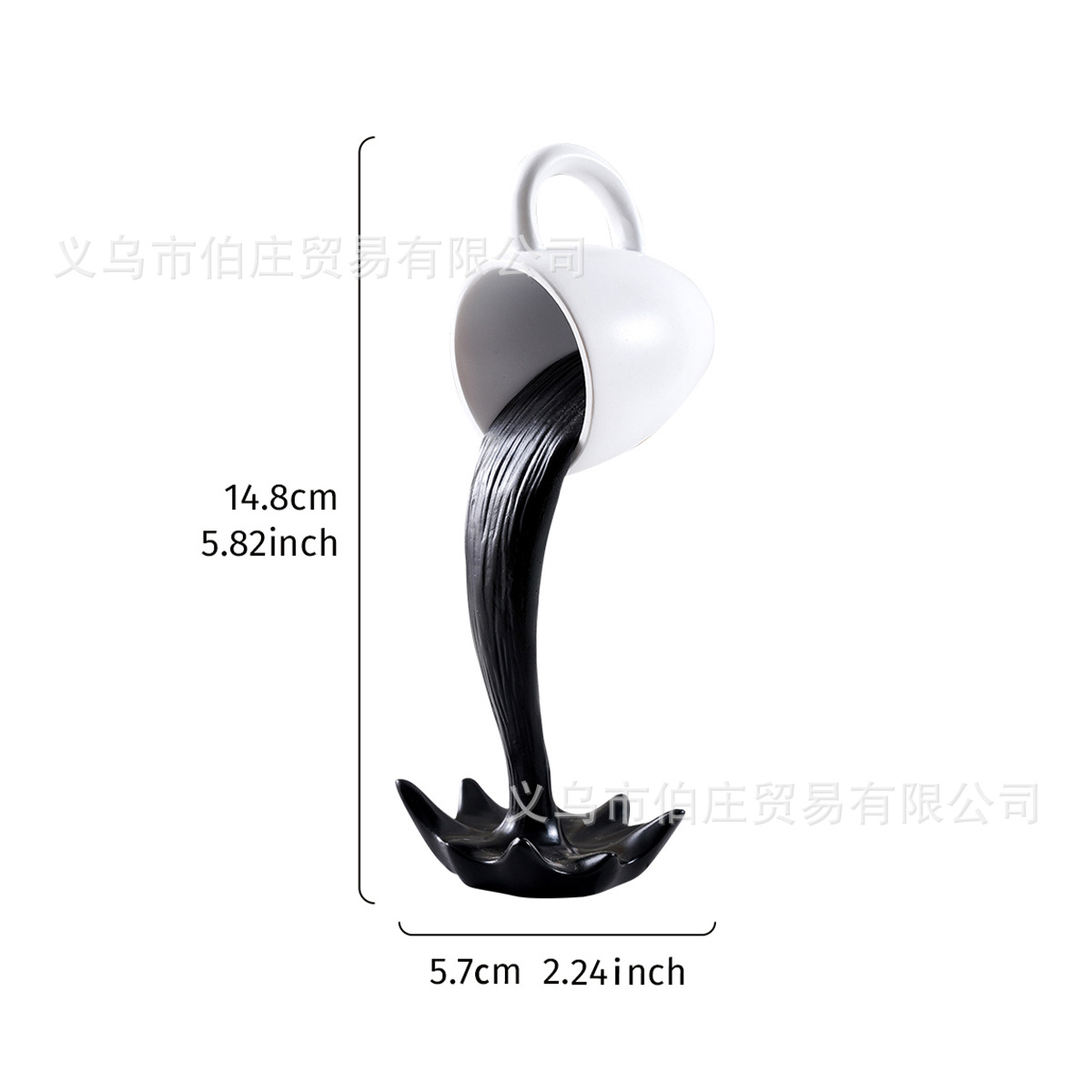 Anti-gravity coffee cup-white cup black s