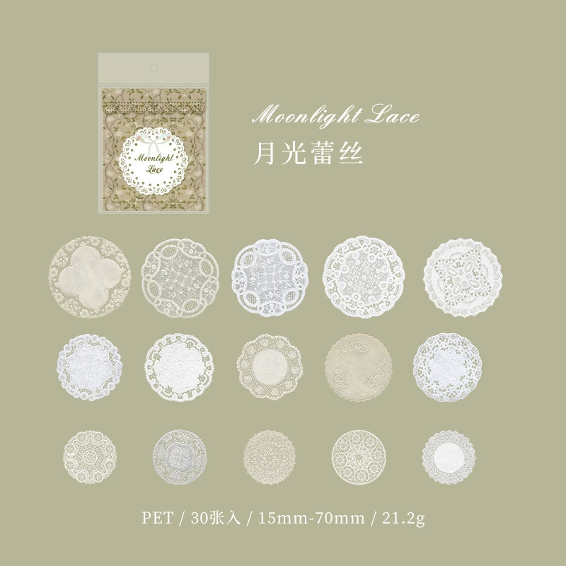 Бумажный подарочный пакет Momo Lace Flower Shadow (ПЭТ) — ретро кружевной дизайн, 6 моделей