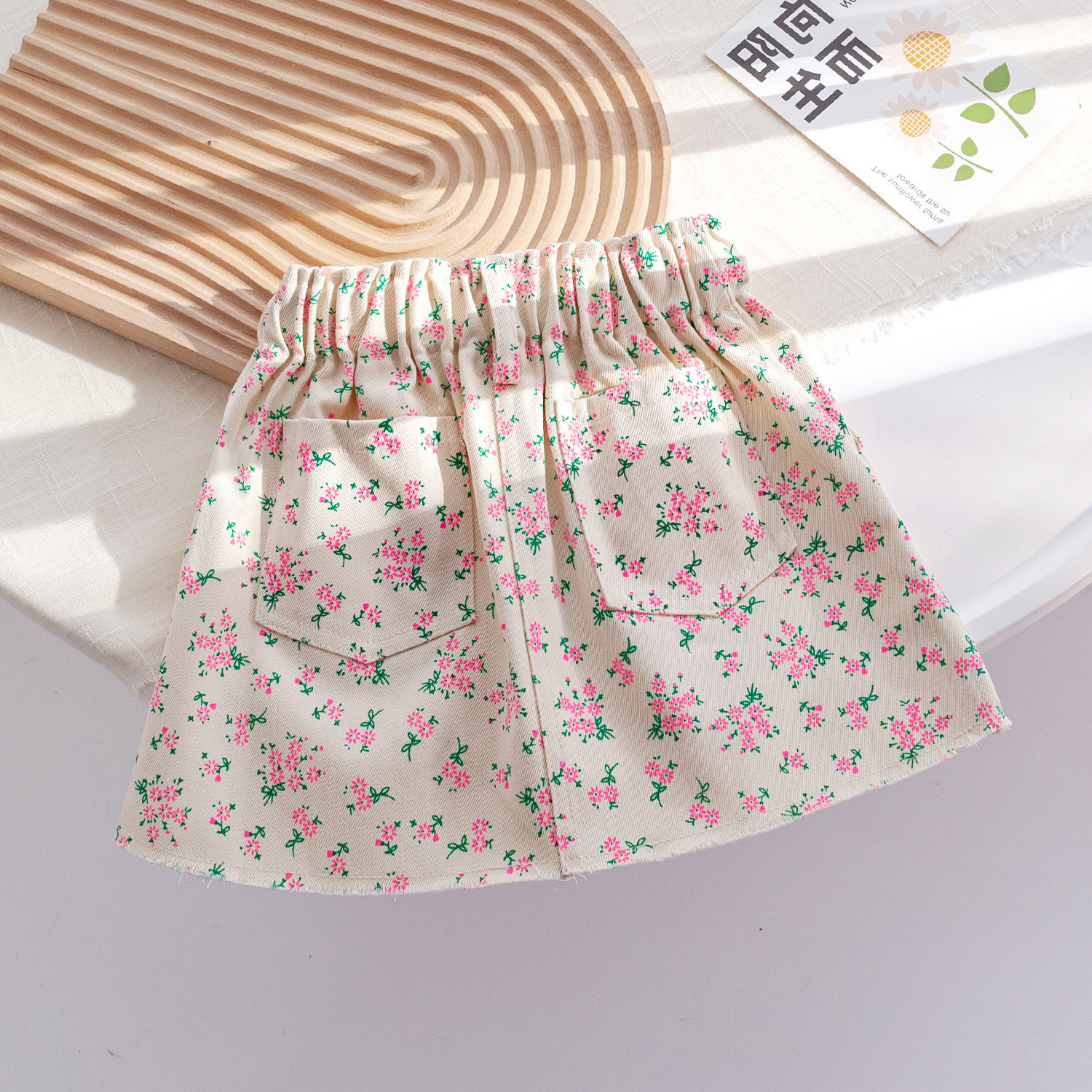 夏季女童短裙寶寶洋氣兒童個性潮牌韓版甜美碎花牛仔裙一步半身裙