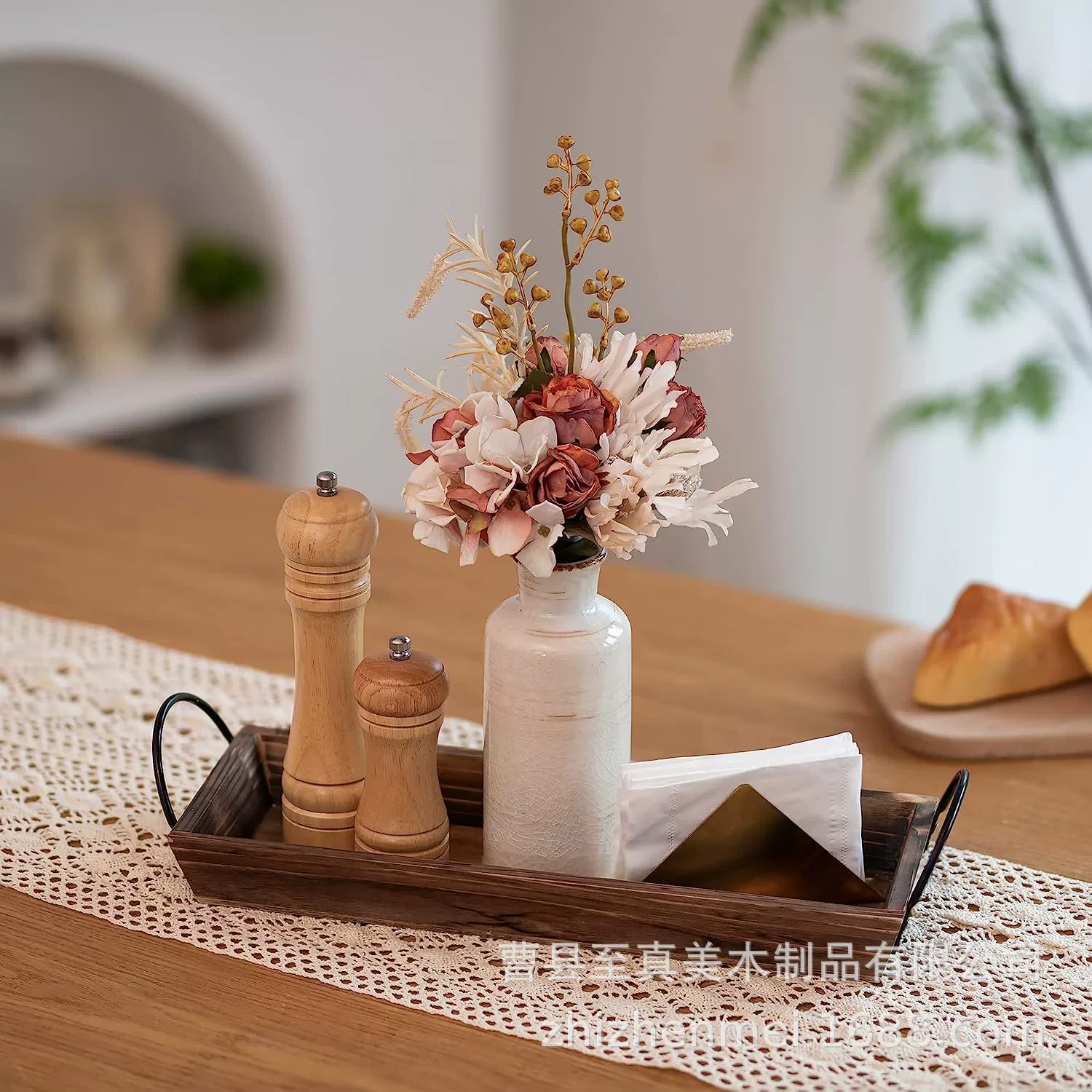 Деревянный подсвечник в стиле кантри прямоугольная пластина стол центр украшение Ресторан фермерский дом колонна подставка ручка прямоугольная чайная лампа база