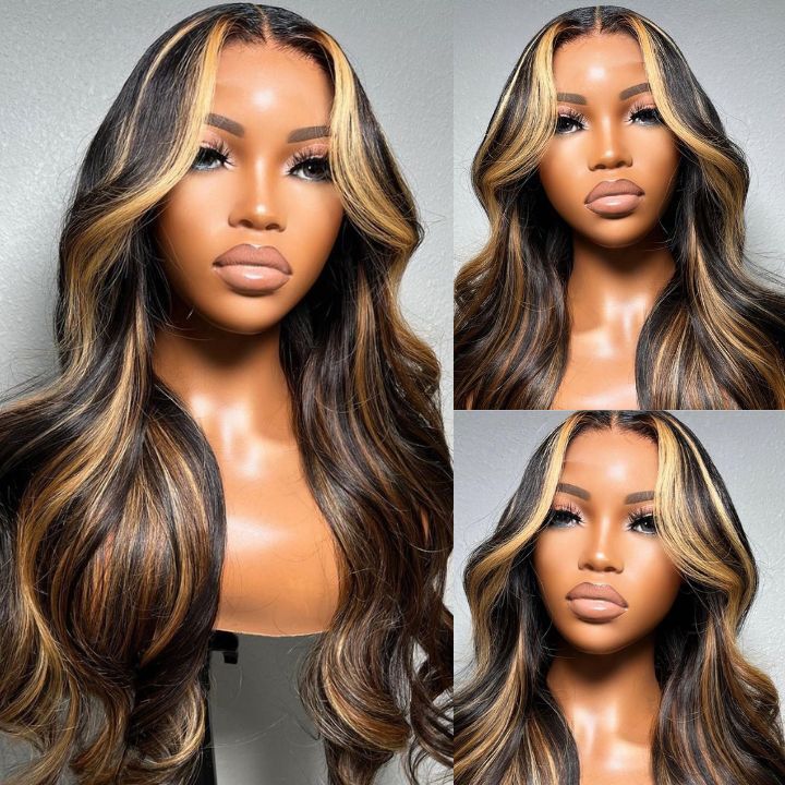 Highlight Ombre Lace Front Wig 13X6 Wavy Lace Glueless Wig Highlight Ombre Lace Front Wig 13X6 Wavy Lace Glueless Wig