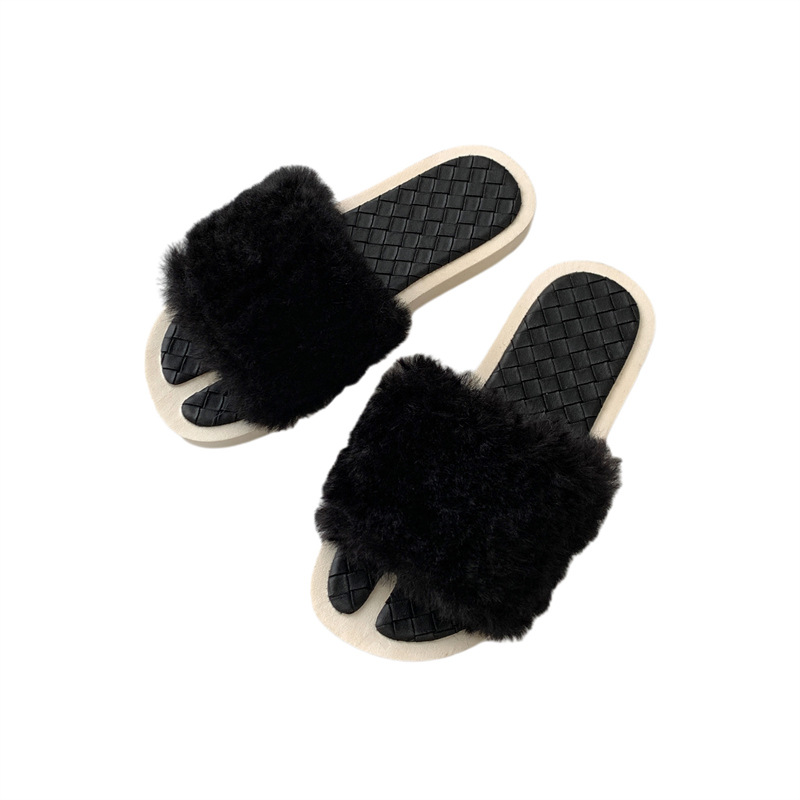 Nuove ragazze casual in cotone alla moda, una linea antiscivolo e resistente all'usura per la casa, pantofole in peluche a fondo piatto per_voghion.com