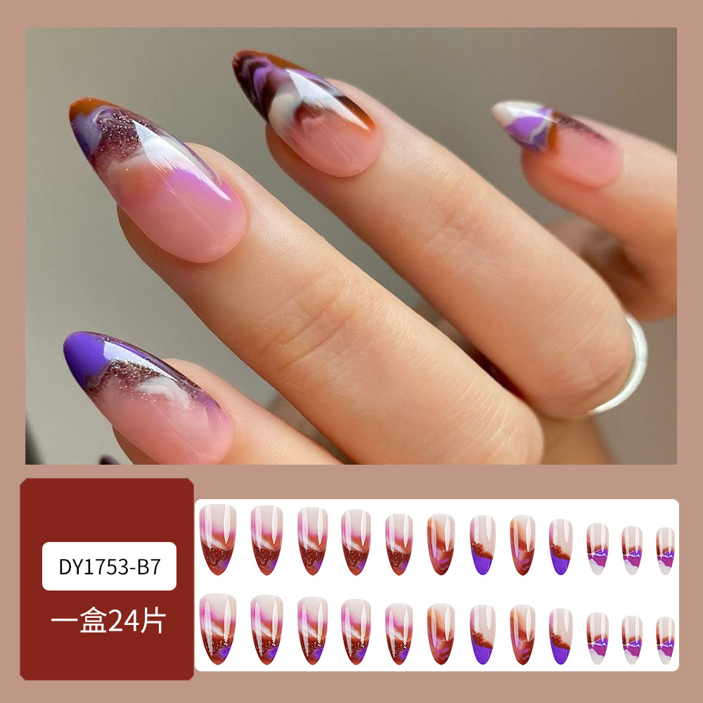 Europa y los Estados Unidos venden un parche de uñas de gota caliente, chicas calientes, parche de uñas falsas en polvo, nebulosa, manchas de uñas francesas.
