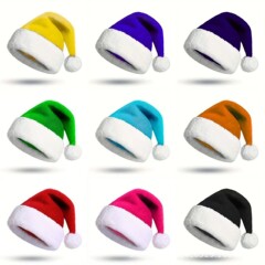 クロスボーダー人気のクリスマスハット、カラフルで柔らかく快適、大人と子供向けのホリデー雰囲気の帽子