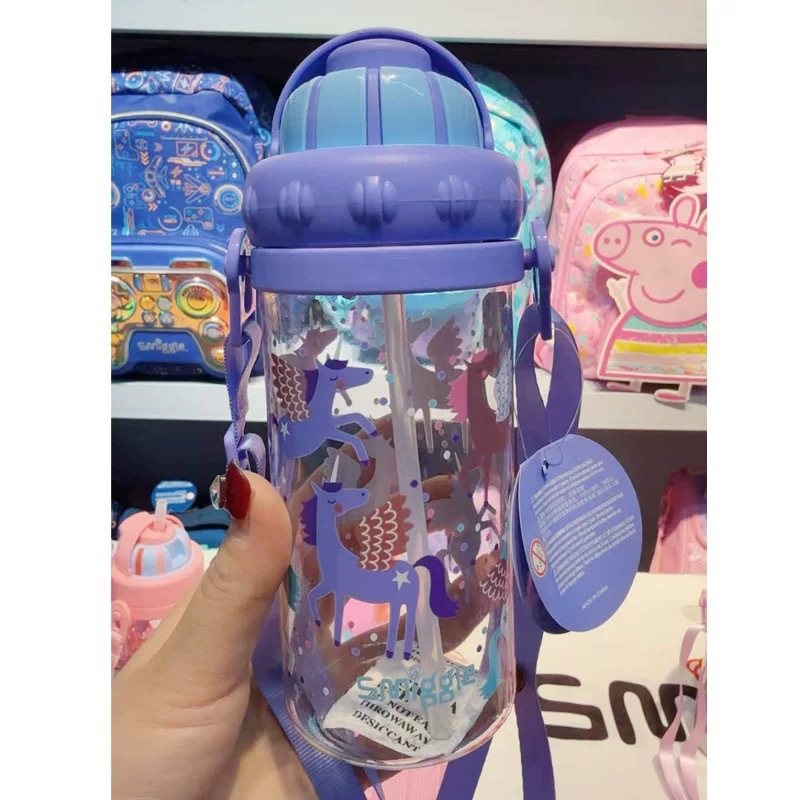Australian smiggle taza de agua pajita plástico para niños estudiantes ligero y transparente taza de mano botella de agua de alto valor