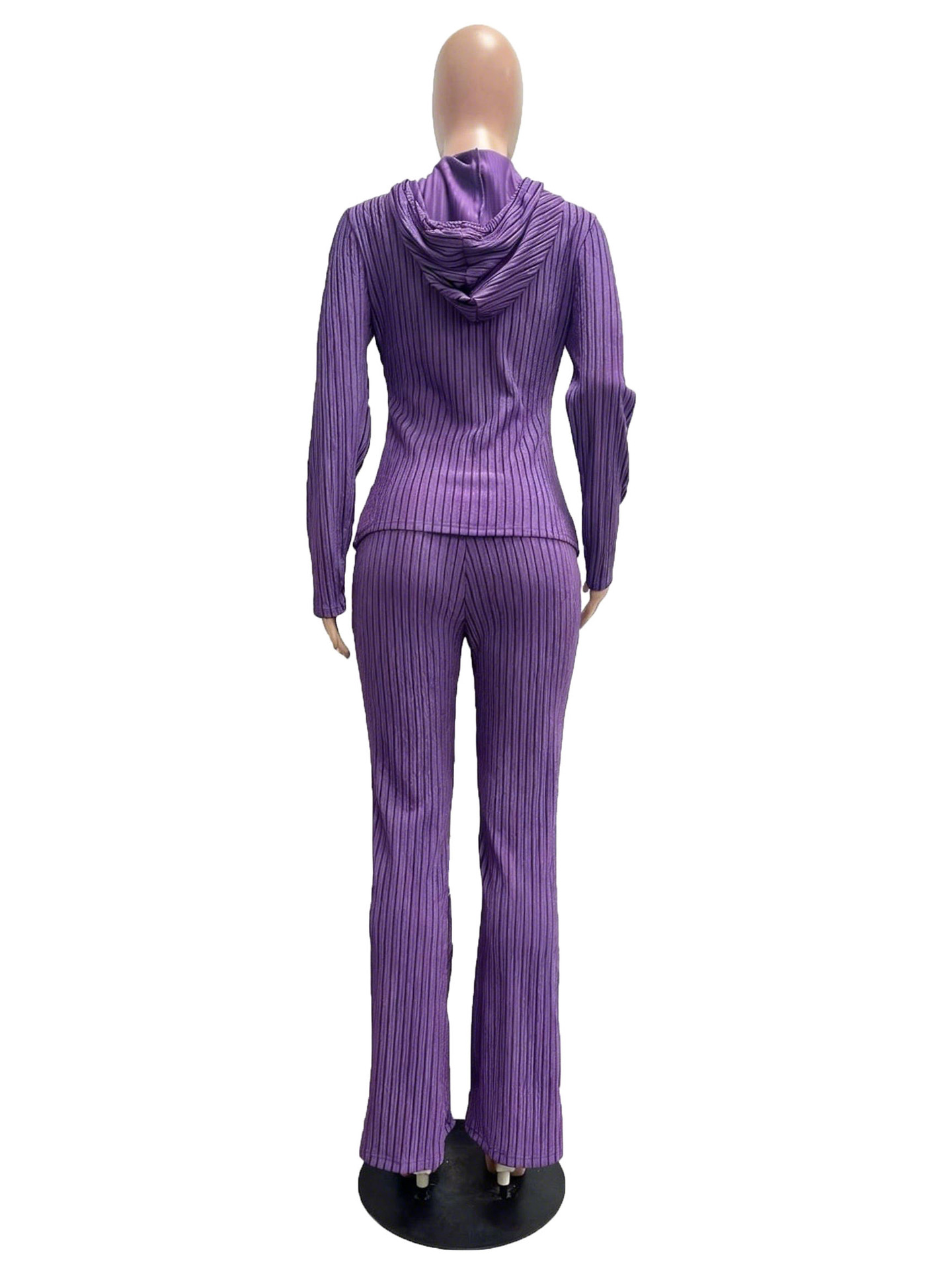 Damen Sportanzug Mit Kapuze Und Rippstrick Herbst Winter_voghion.com