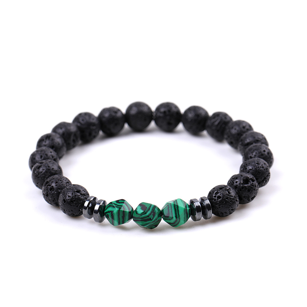 Armband aus vulkanischem Amethyst, facettiertem Obsidian und schwarzem Achat, Großhandel für modischen Freizeitschmuck_voghion.com