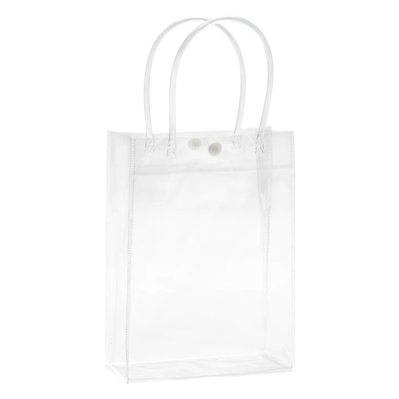 Transparent Tote Bag Pvc Gift Bag Plastic Milk Tea Packaging Bag Thickened Children's Day Gift Bag