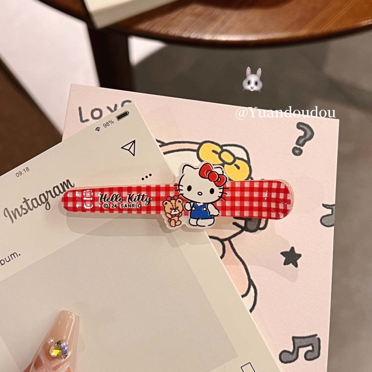 205#KT 고양이 [빨간색과 흰색 체크무늬]