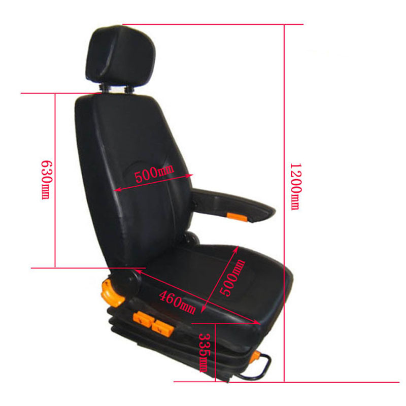 Suspensión de aire airbag amortiguación asiento solo apoyabrazos alto respaldo asiento del conductor ajustable asiento del conductor del camión pesado