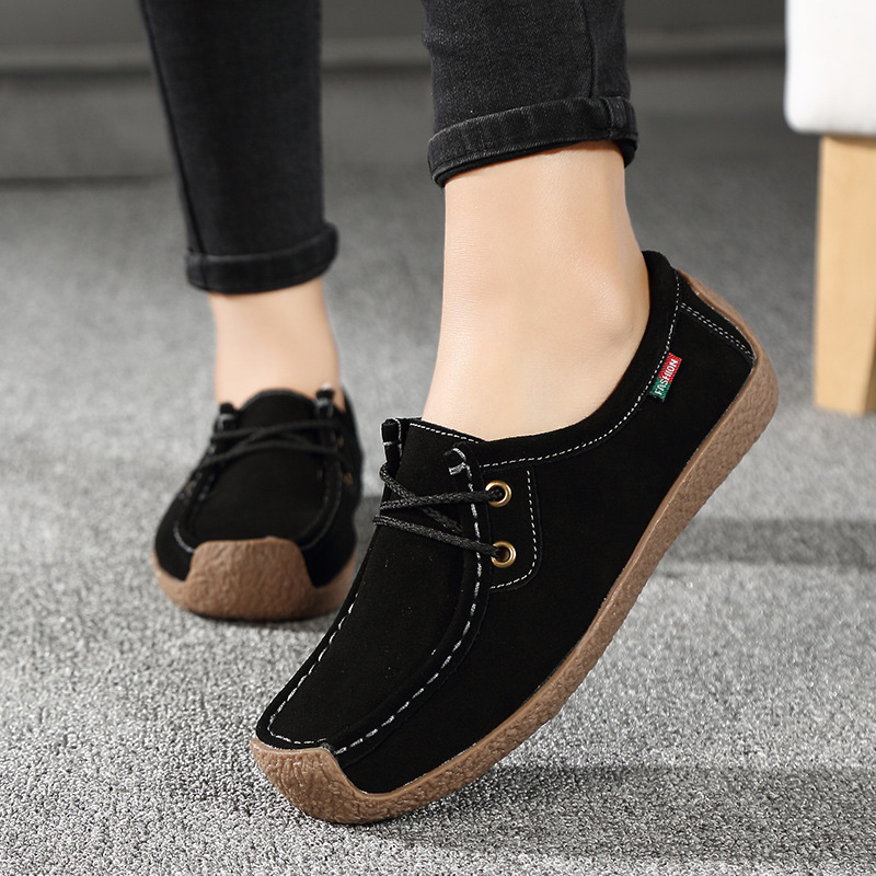 Cross-border plus size 2024 New Spring Single Shoes Women's Comfortable Flat Bean Shoes Women's Non-slip Soft-soled Casual Women's Shoes Cross-border plus size 2024 New Spring Single Shoes Women's Comfortable Flat Bean Shoes Women's Non-slip Soft-soled Casual Women's Shoes
