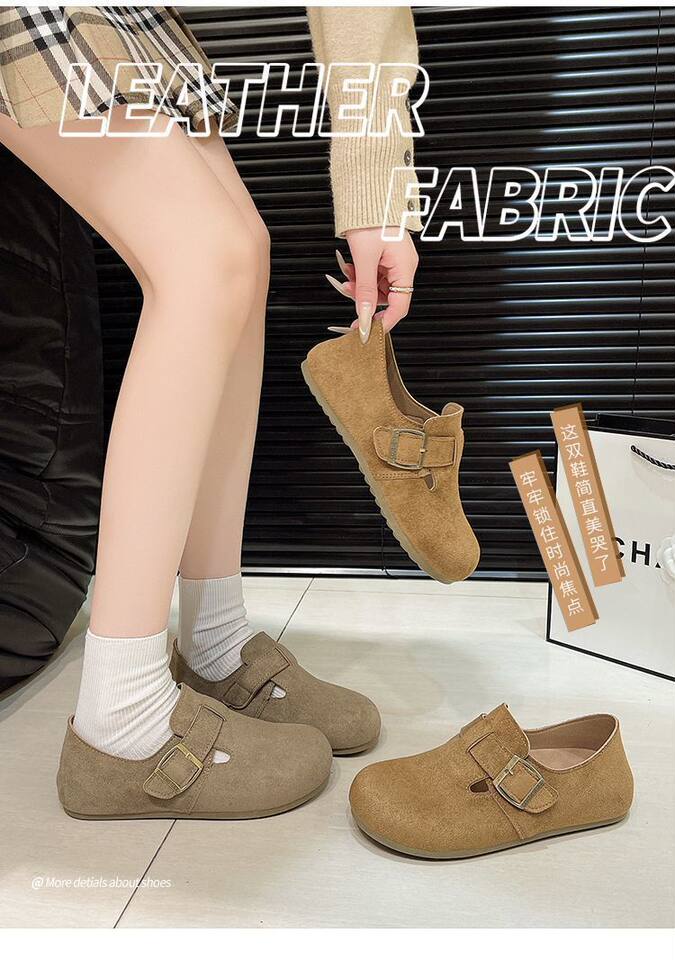 Giày lười nữ mũi tròn đế bằng độn đế, kiểu retro dễ phối đồ — B11 Giày huấn luyện Đức - Màu hạt dẻ [Hộp], B11 Giày tập Đức - Màu nâu nhạt [Hộp] chi tiết 9