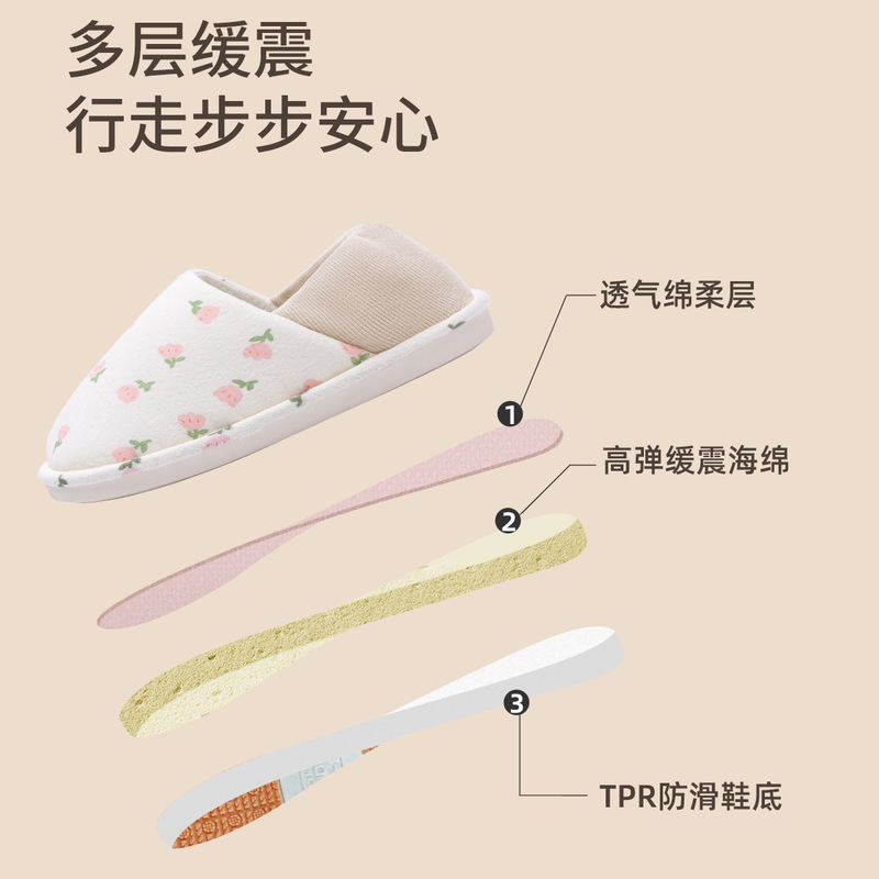 防滑月子鞋孕妇春秋季舒适棉拖鞋女产后拖鞋包跟防滑外穿软底透气|undefined