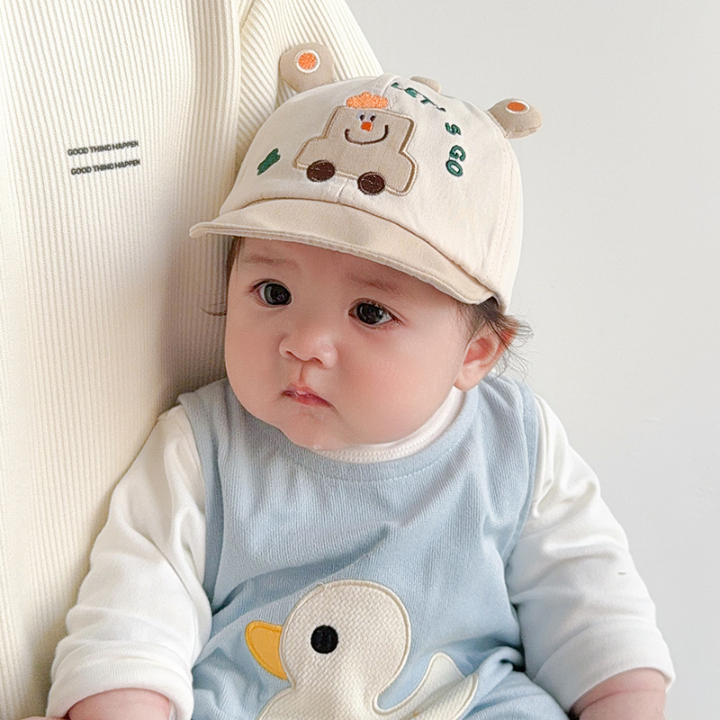 Sombrero de lengua de pato para bebé Primavera y otoño Versión coreana de niños y niñas delgados Sombrero para el sol de coche lindo Gorra de béisbol de ala suave para bebé