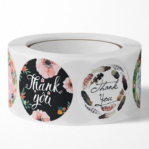 Wedding decoration stickers, takeaway sealing labels, thank you labels, wheel transfer printing, self-adhesive production