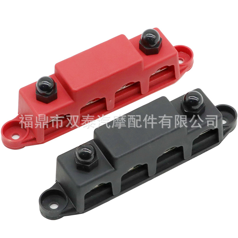 Copper Busbar for Rvs and Boats, M8 M10 High-Current Wiring Studs, 4-Way Stud Pure Copper Distribution Block