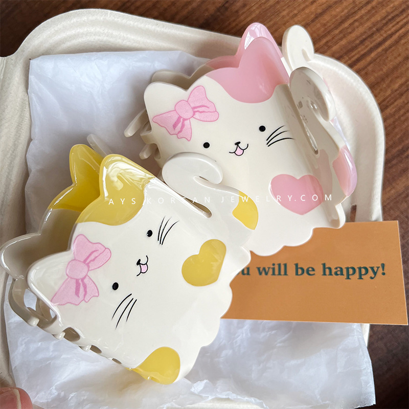 1 Piece Quantity Cute Women's Cat Acetic Acid Sheets Hair Claws