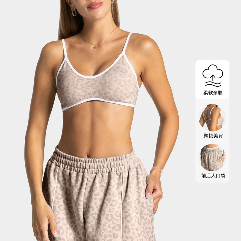 European and American Quick-Drying Sports Bra, Outdoor Training High-Elastic Yoga Wear, Bra and Long Pants, Shock-Proof Seamless Yoga Set for Women