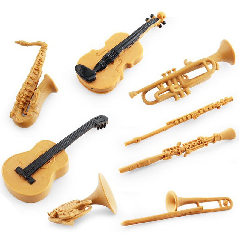 Transfronteriza simulación instrumento musical traje cuerno trombón Clarinete flauta saxofón violín guitarra modelo adornos estáticos