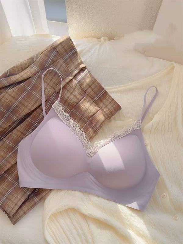 胸が小さい女性向けの快適なシームレス下着、夏用のスパゲッティストラップ、拡張コミックバスト、ノンワイヤーブラ|undefined