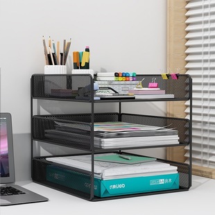 Desk Storage Rack File Storage Rack File Rack Storage Box Office Supplies Collection Desktop Bookshelf Multi-Layer Text