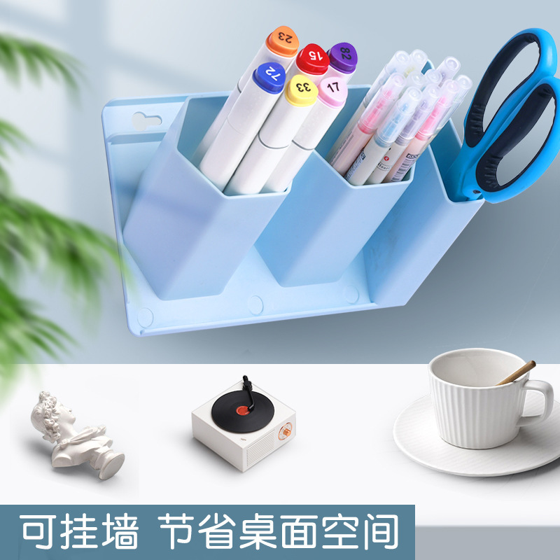 Estante de almacenamiento de bolígrafos para estudiantes Estante de portalápices Diseño de pared colgante sin perforación Dormitorio Dormitorio almacenamiento de pared