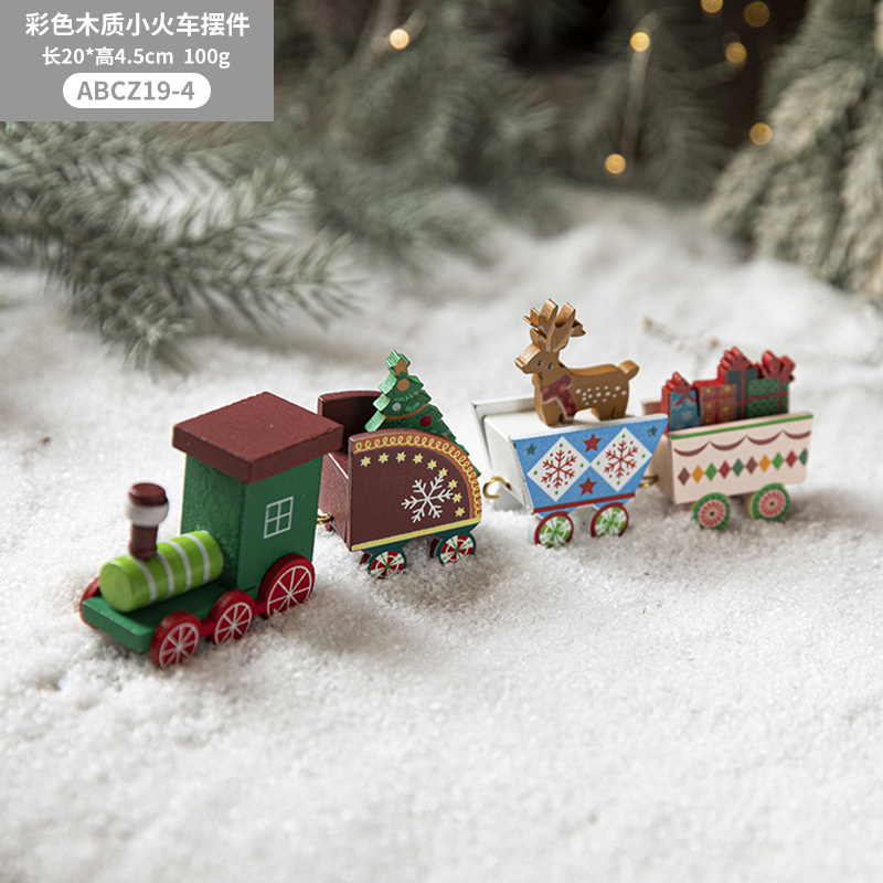 Hong Kong Heng regalo de Navidad de madera pintado tren decoración joyería creativa decoración vacaciones diseño