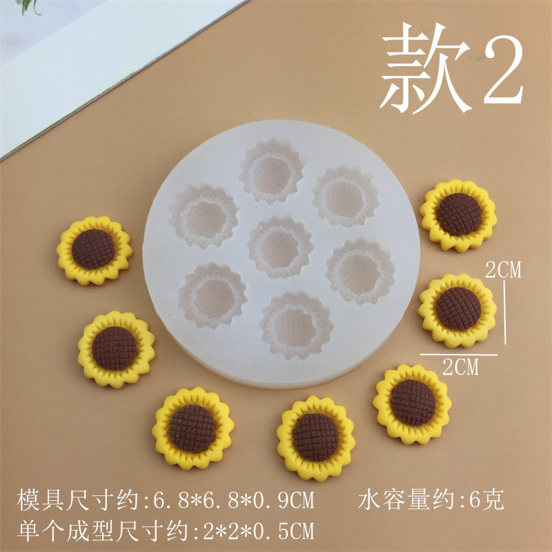 DIYひまわりの太陽の花は砂糖のケーキをひっくり返してシリカゲルの鋳型の手作りの石膏のろうそくの装飾の食品級の鋳型を焼きます。|undefined