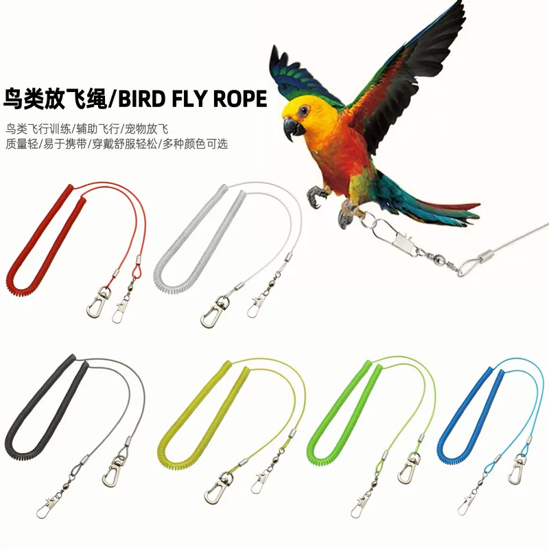 Outdoor bird training rope parrot fly rope traction rope walking bird rope elastic flight rope outdoor anti-fly rope
