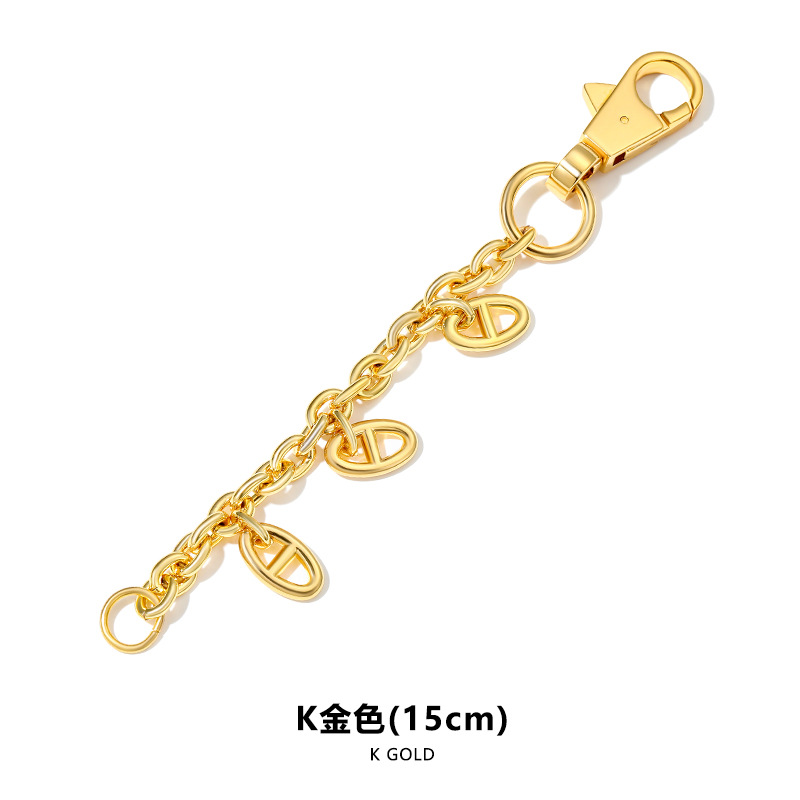 H-140 삼돼지코 펜던트 체인 K골드 15CM