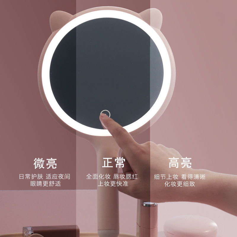 Espejo de maquillaje con lámpara para el hogar led espejo dormitorio de estudiantes de escritorio de oficina portátil ultra alta definición espejo de tocador