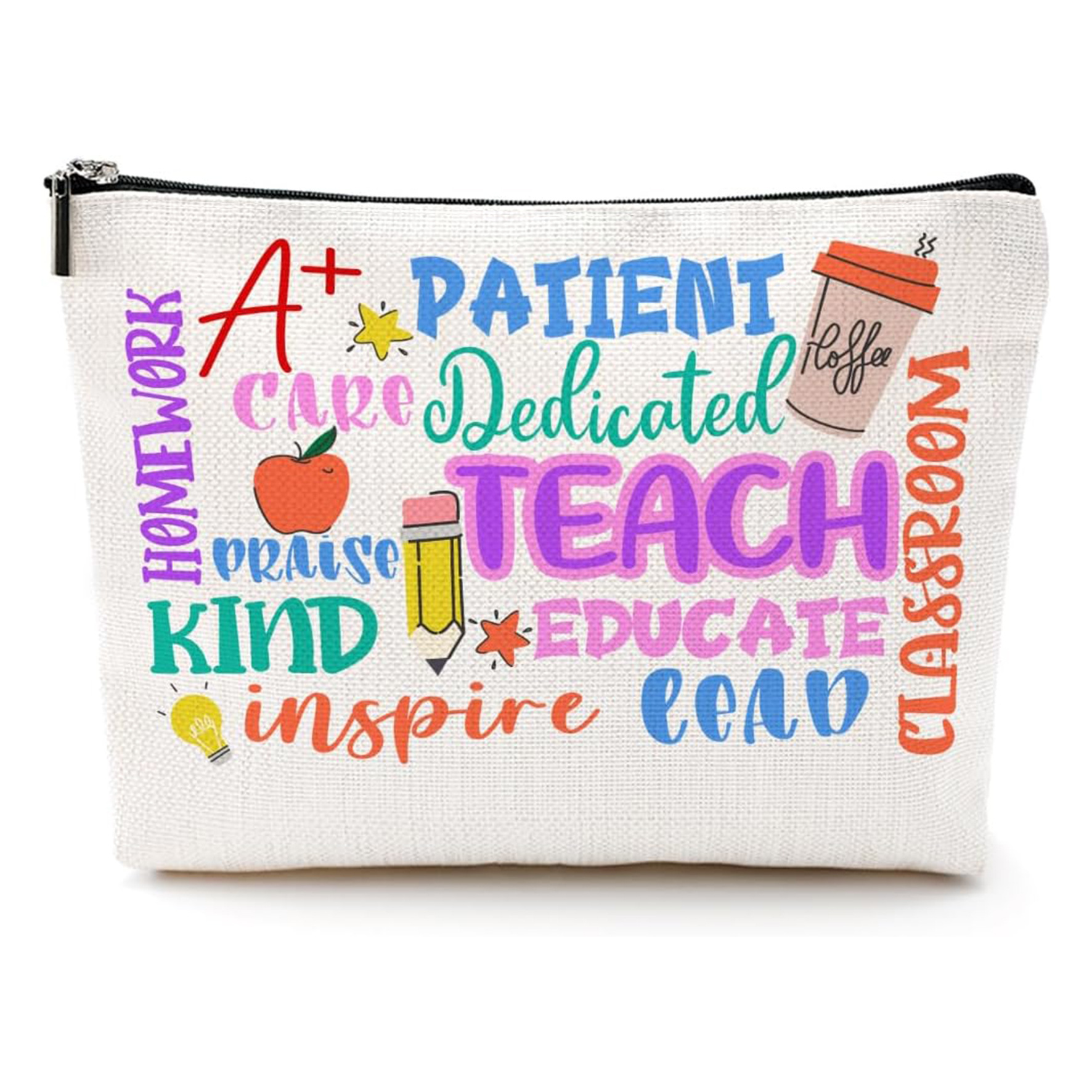 Transfronterizo Amazon explosión gráfica inglesa bolsa de maquillaje regalo zipper bolsa de lino impermeable bolsa de maquillaje bolsa de almacenamiento