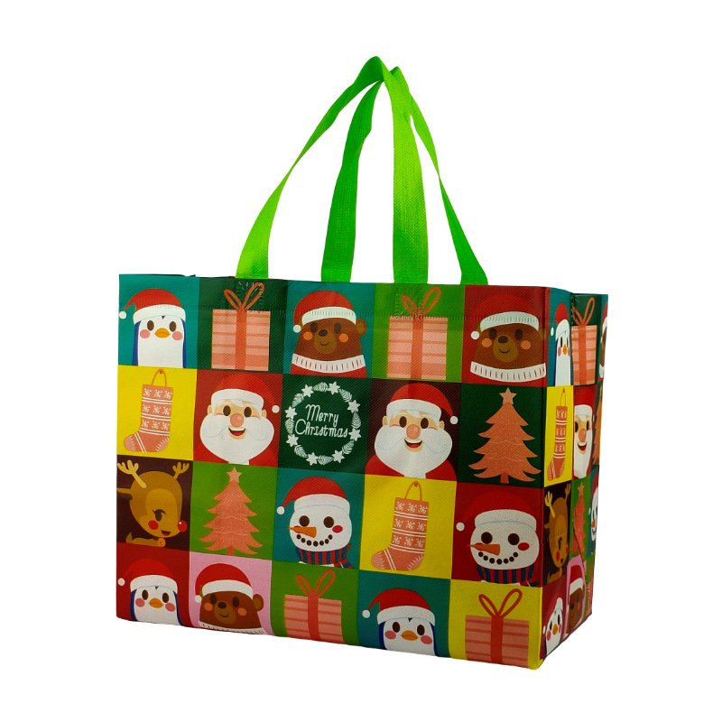 Bolso no tejido de Navidad bolso de mano logotipo personalizado gran película de dibujos animados transfronterizos alta sensación bolsa de embalaje de regalo