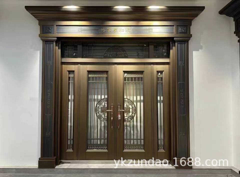 四开锌合金别墅玻璃大门