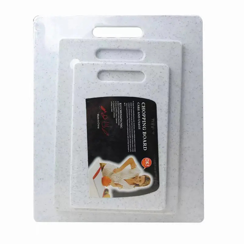 Tabla de cortar de imitación mármol de plástico PP cocina set de tres piezas tabla de corte doble cara al por mayor