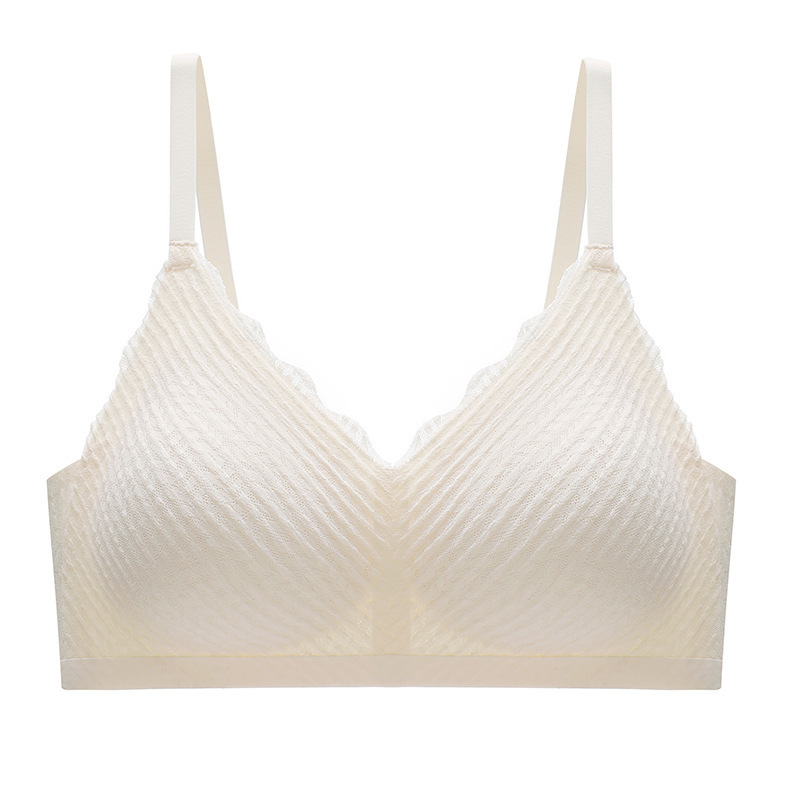 无痕泡泡蕾丝内衣女 夏季薄款乳胶美背聚拢收副乳无钢圈文胸罩|undefined