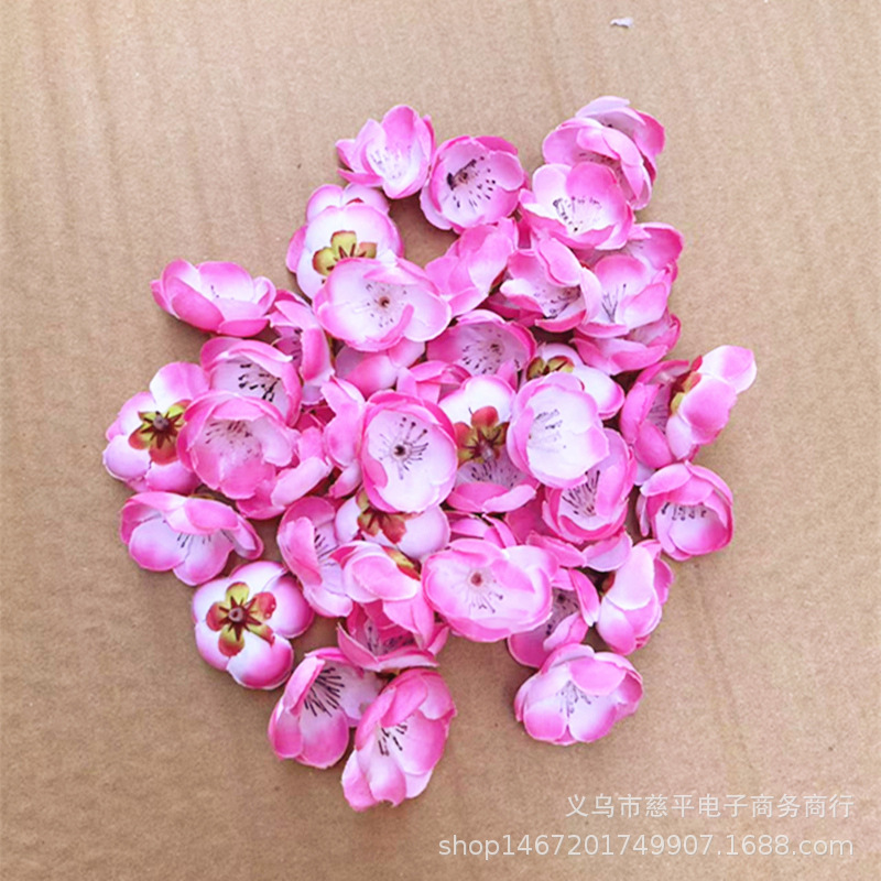 Simulación flor de ciruela pétalos árbol falso material decorativo flor de seda flor de ciruela