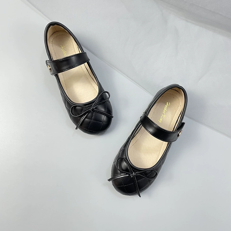 HEEMAKES Kids Princess Shoes with Velcro, Bow, Soft Sole, City Style, Leather, Children's Footwear