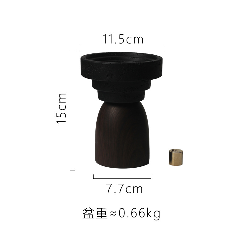 AK327 black incense holder with socket
