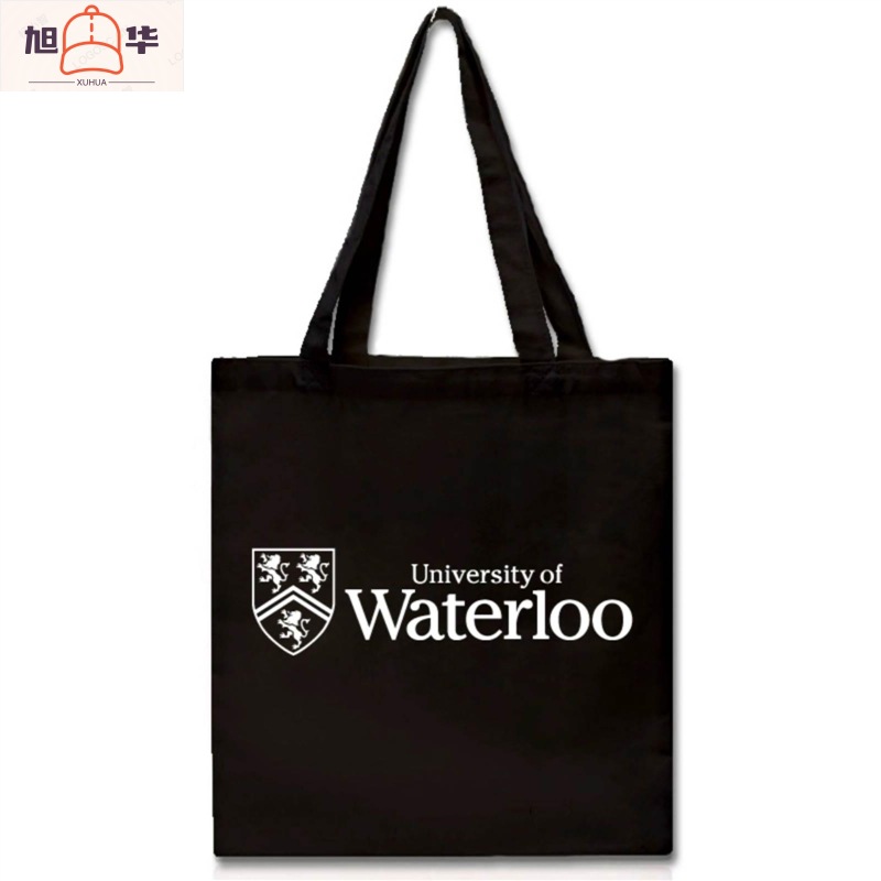 新品Waterloo滑铁卢大学UW帆布包单肩帆布袋纪念品女有